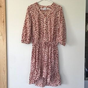 ☀3/50$!! High Low Cabi Animal Print Drawstring Waist Ruffle Dress